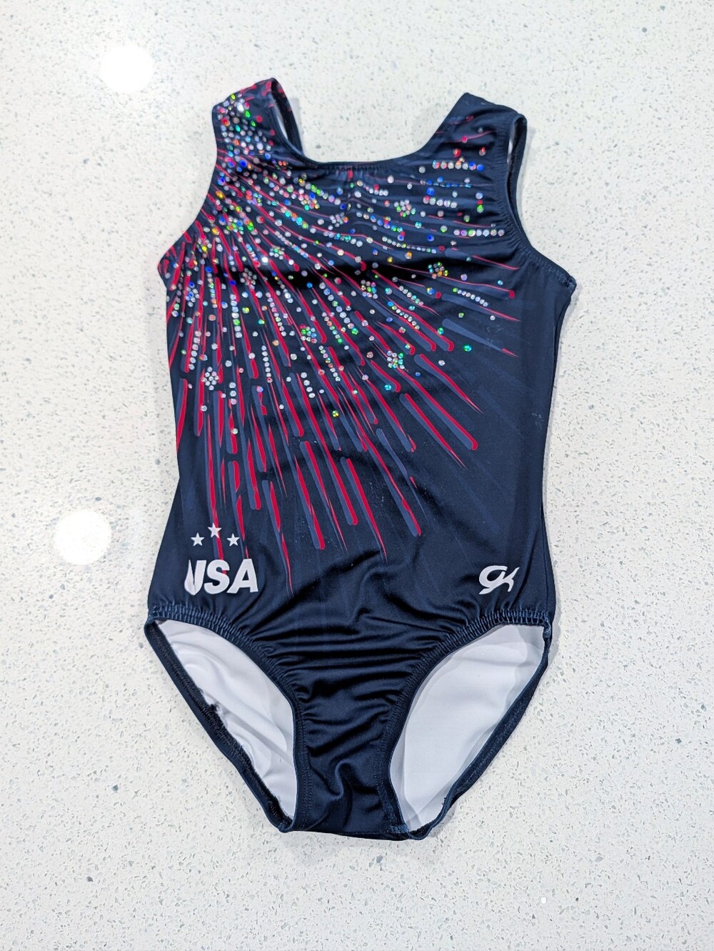 OFFICIAL TEAM USA Competition GK Elite Gymnastics Leotard Large OLYMPIC REPLICA
